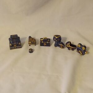 Vintage Lot Of 6 Cobalt Blue Limoges Ministutes